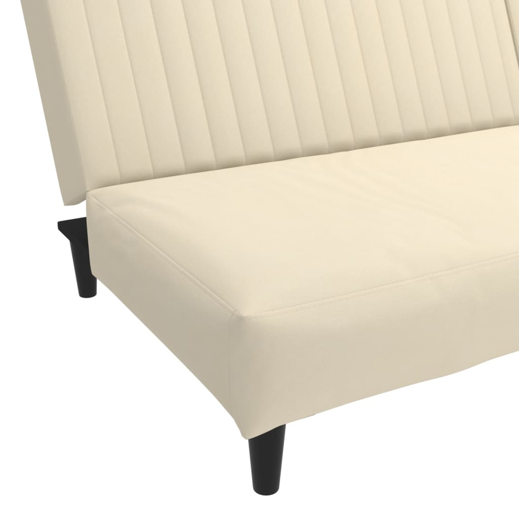 2-seater cream velvet sofa bed