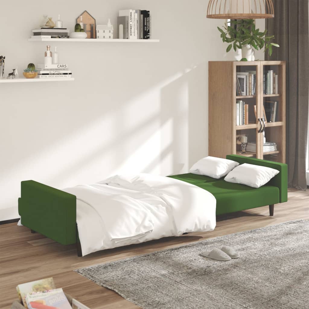 Dark green velvet 2-seater sofa bed