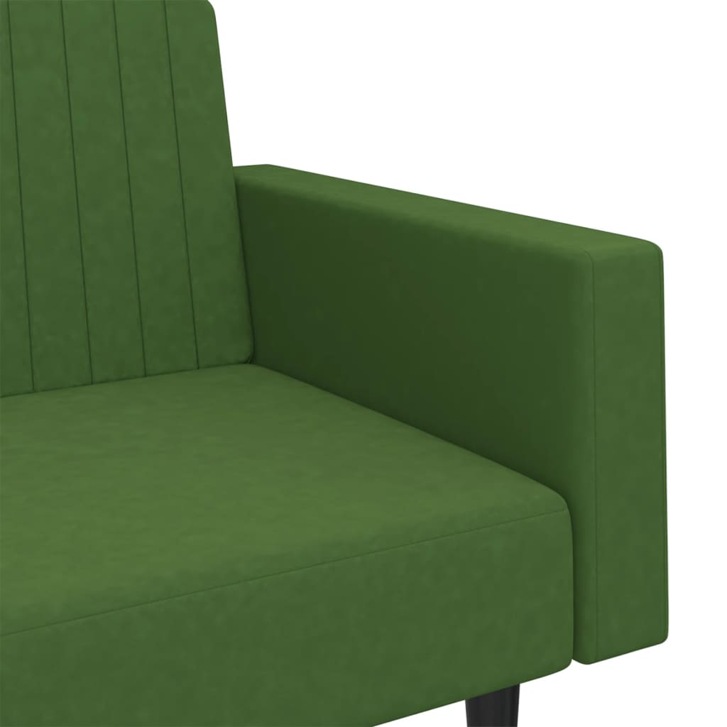 Dark green velvet 2-seater sofa bed