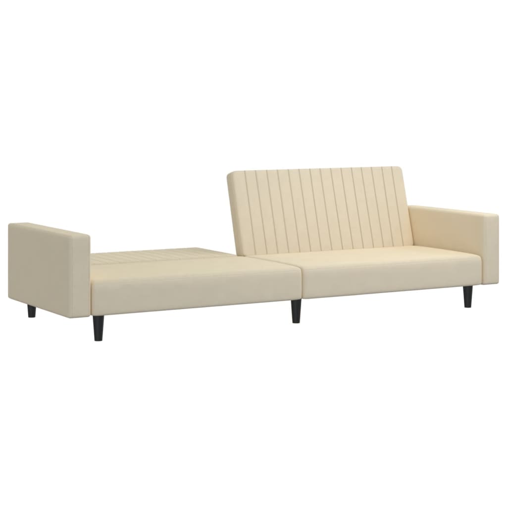 2-seater cream velvet sofa bed
