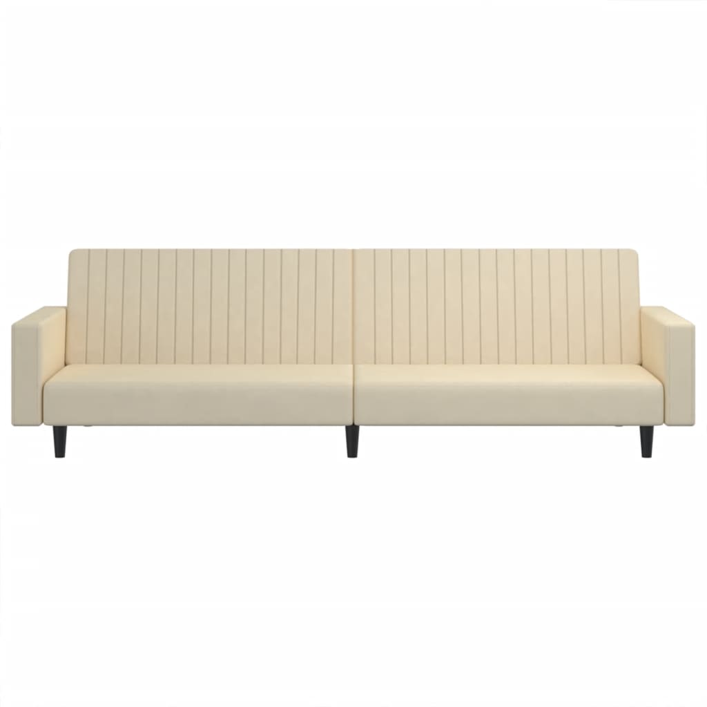 2-seater cream velvet sofa bed