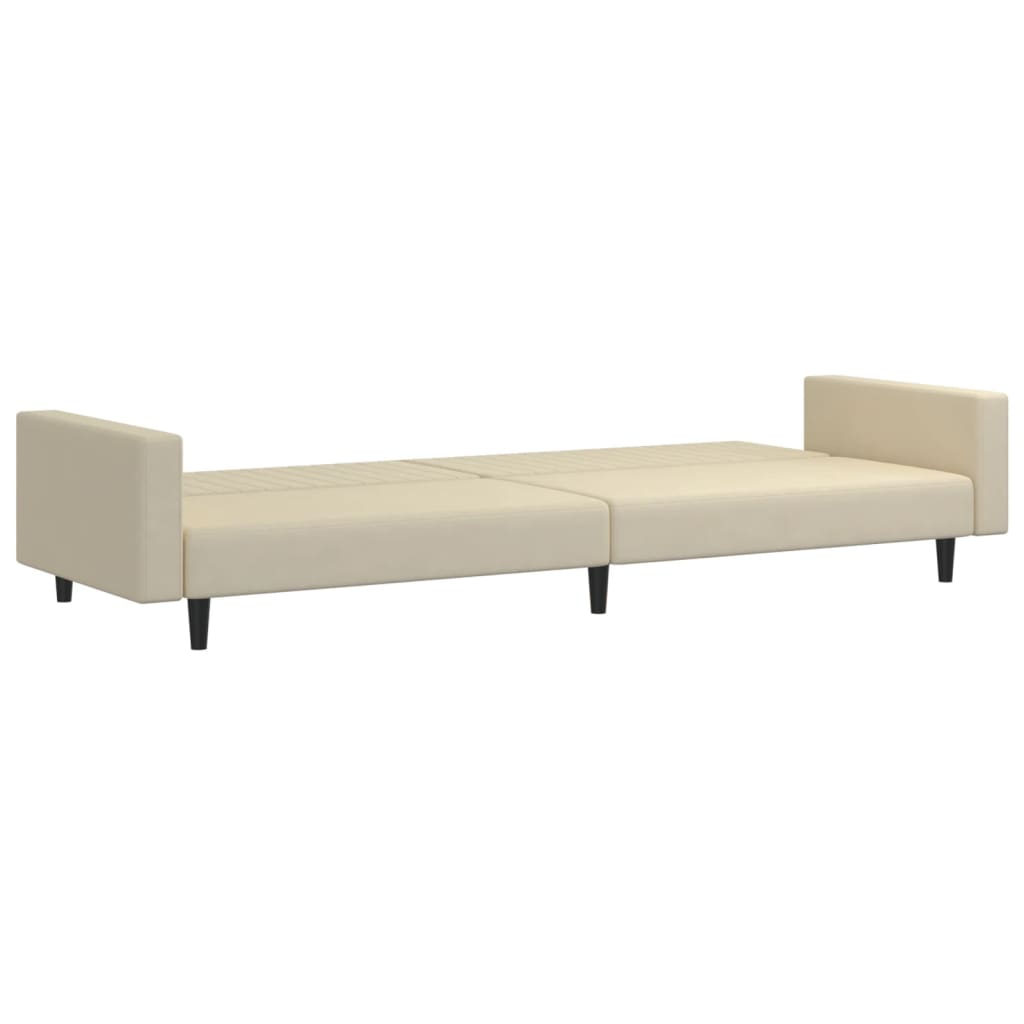 2-seater cream velvet sofa bed