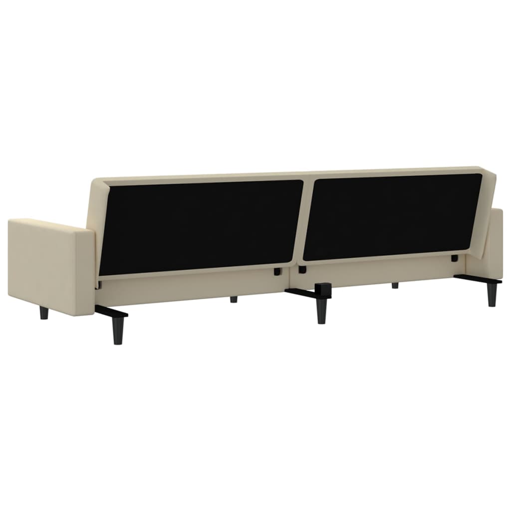 2-seater cream velvet sofa bed