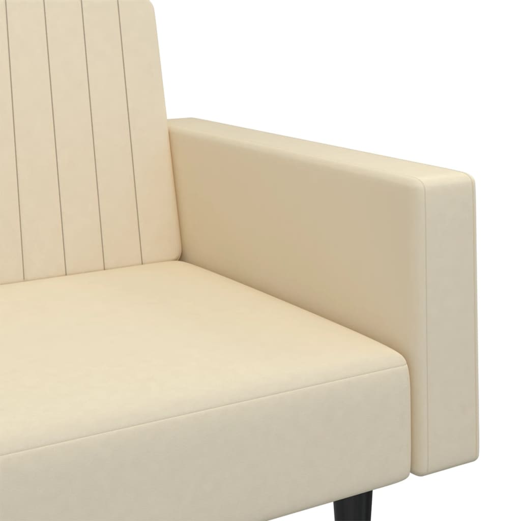 2-seater cream velvet sofa bed