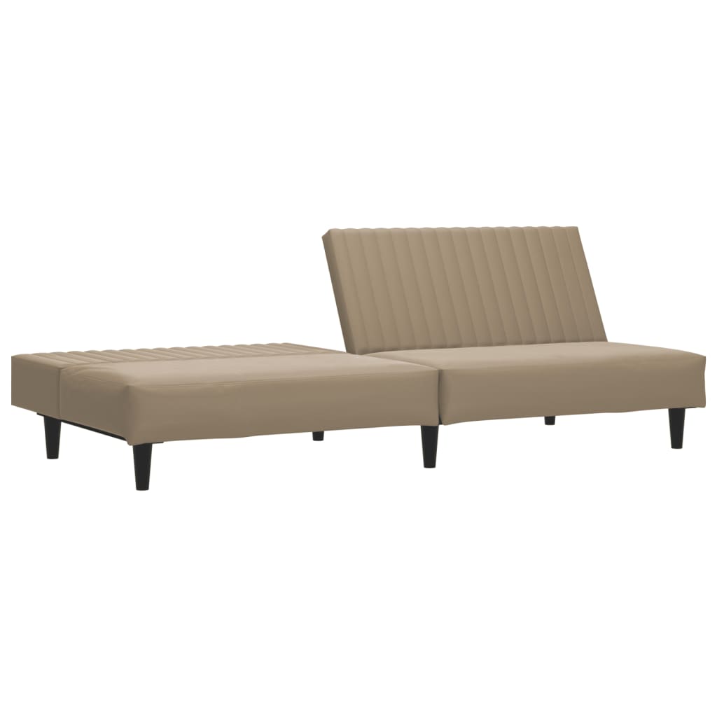 2-seater sofa bed in faux leather cappuccino