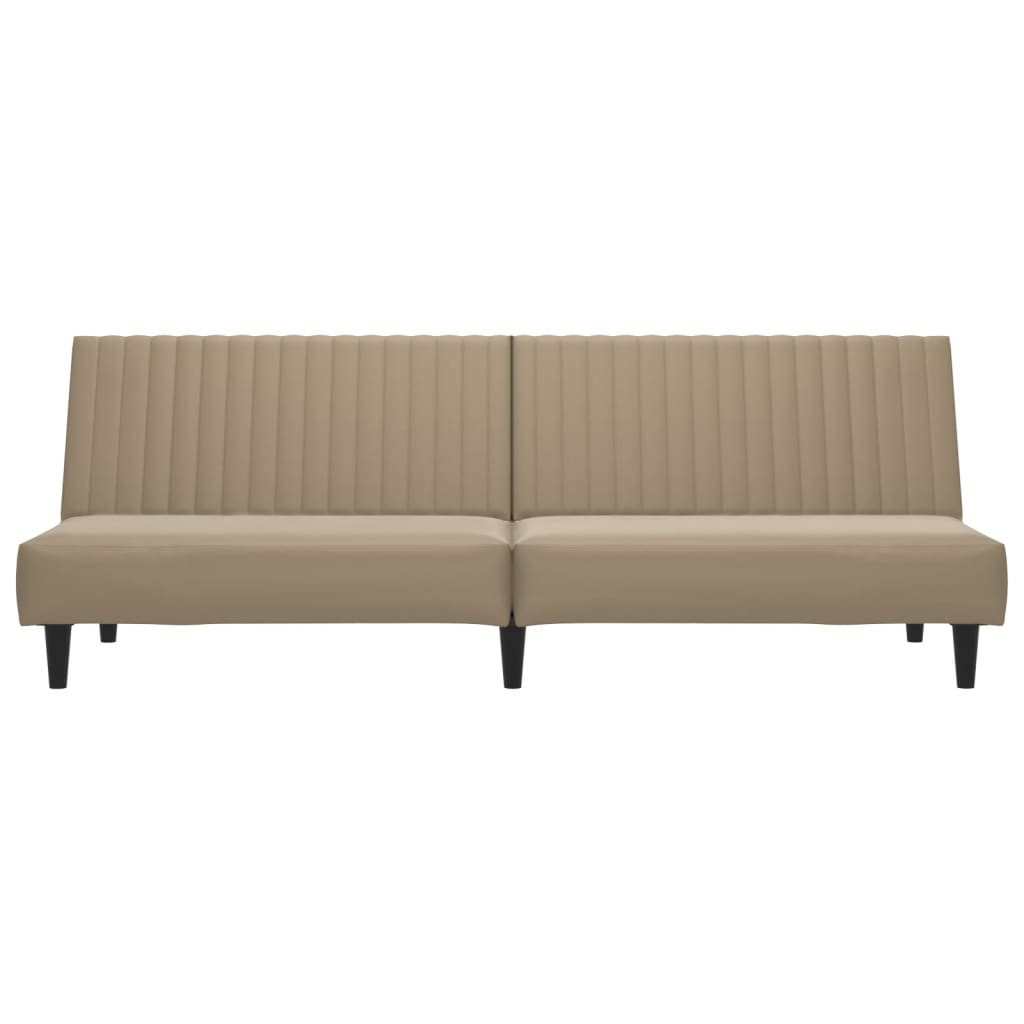 2-seater sofa bed in faux leather cappuccino