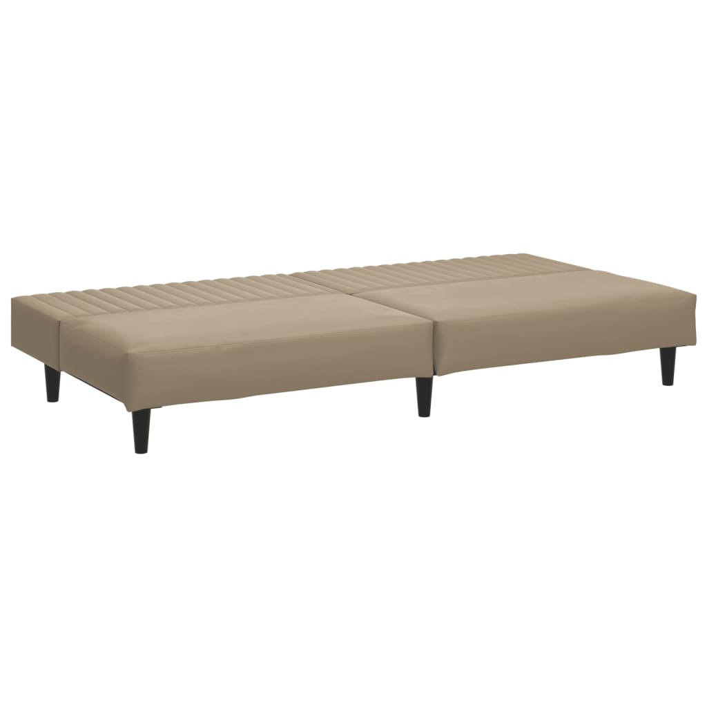 2-seater sofa bed in faux leather cappuccino