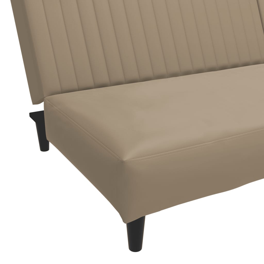 2-seater sofa bed in faux leather cappuccino