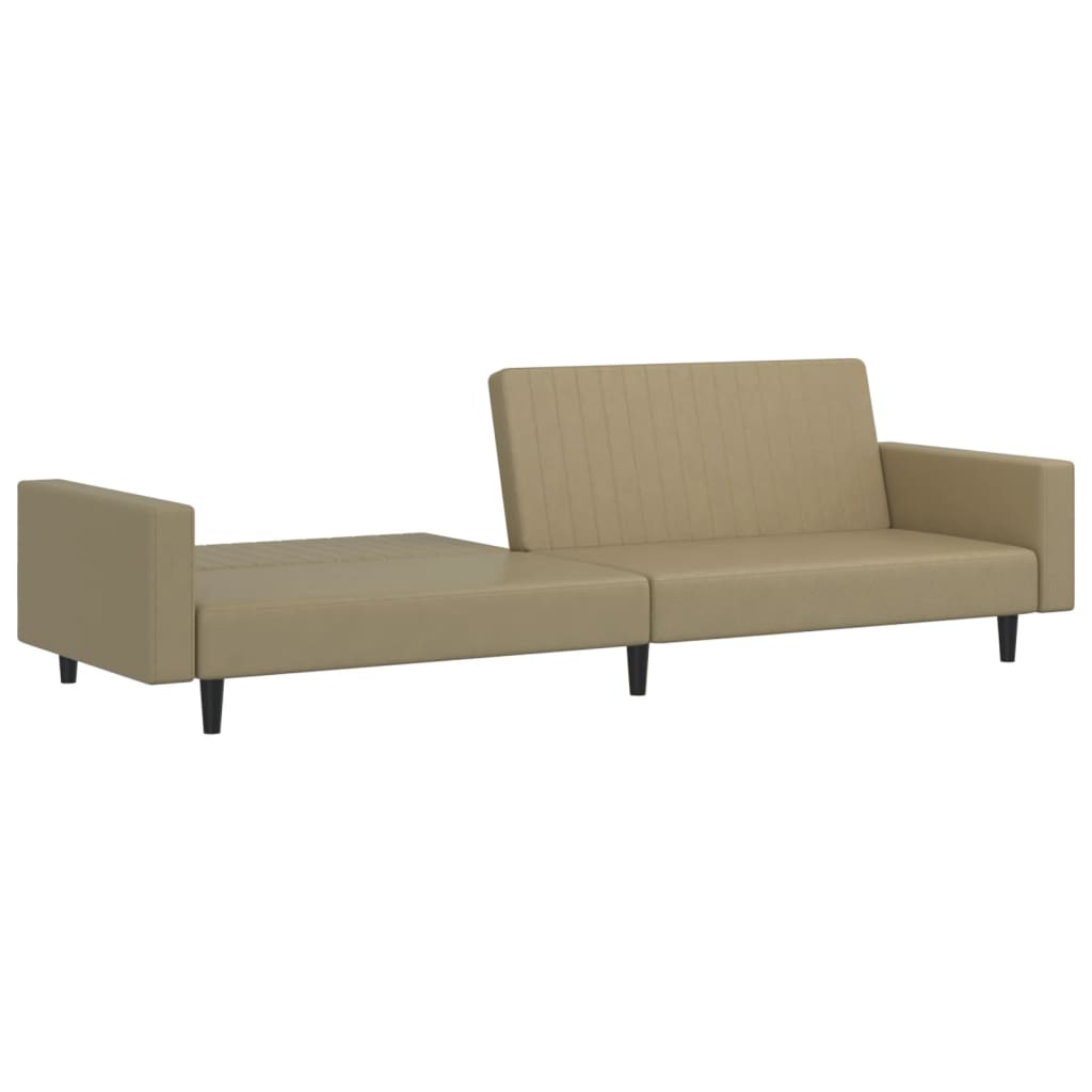 2-seater sofa bed in faux leather cappuccino