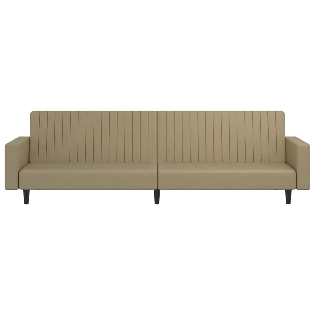 2-seater sofa bed in faux leather cappuccino