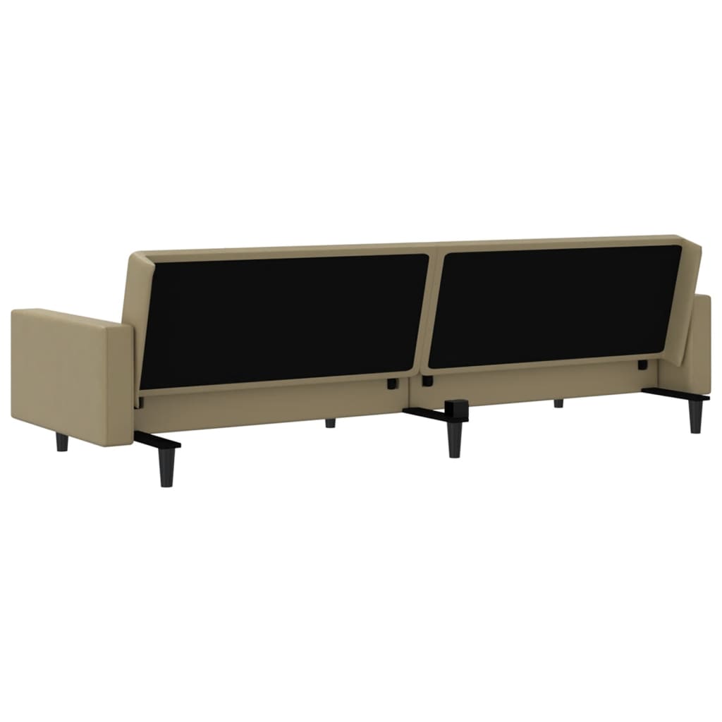 2-seater sofa bed in faux leather cappuccino