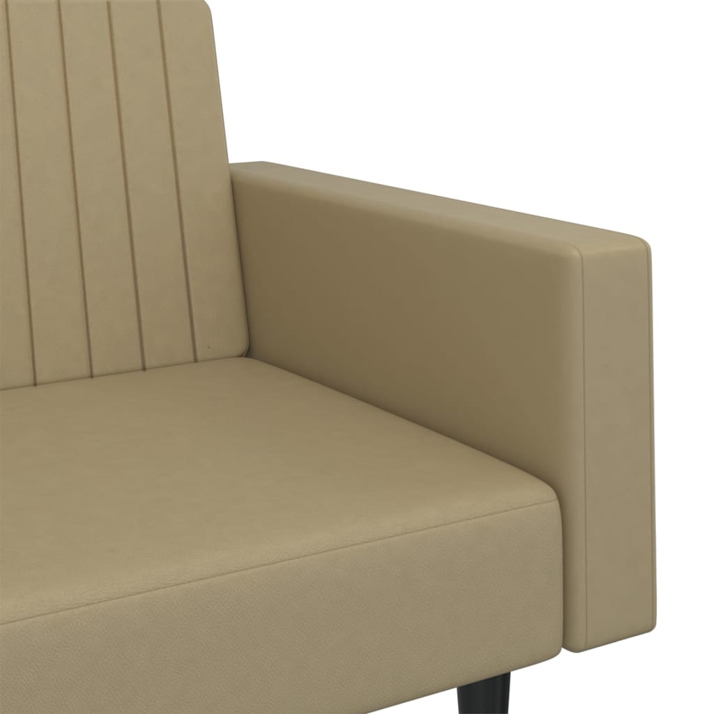 2-seater sofa bed in faux leather cappuccino