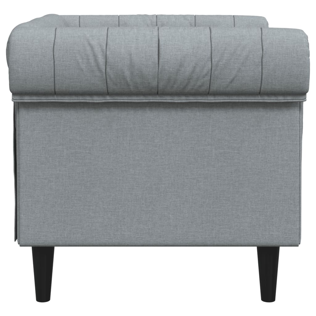 Chesterfield sofa in light grey fabric