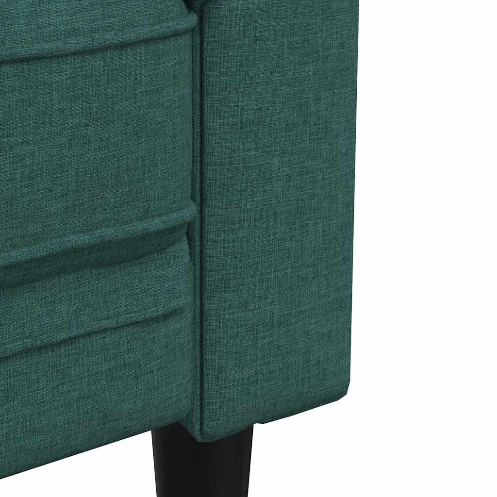 Chesterfield 2-seater sofa in dark green fabric