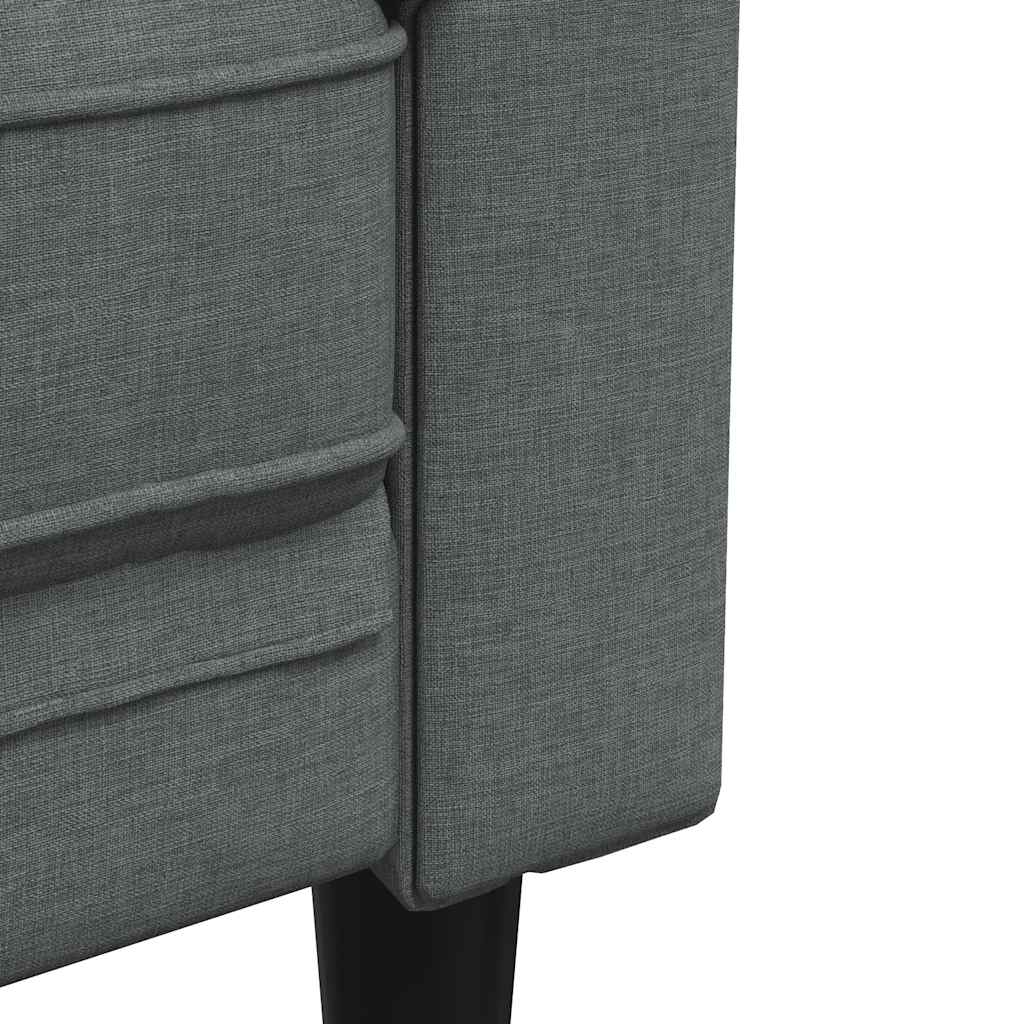 Chesterfield 3-seater sofa in dark grey fabric