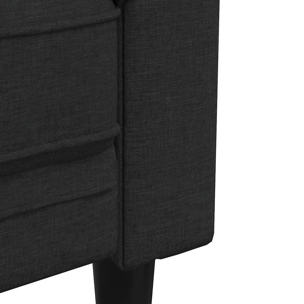 Chesterfield 3-seater sofa in black fabric