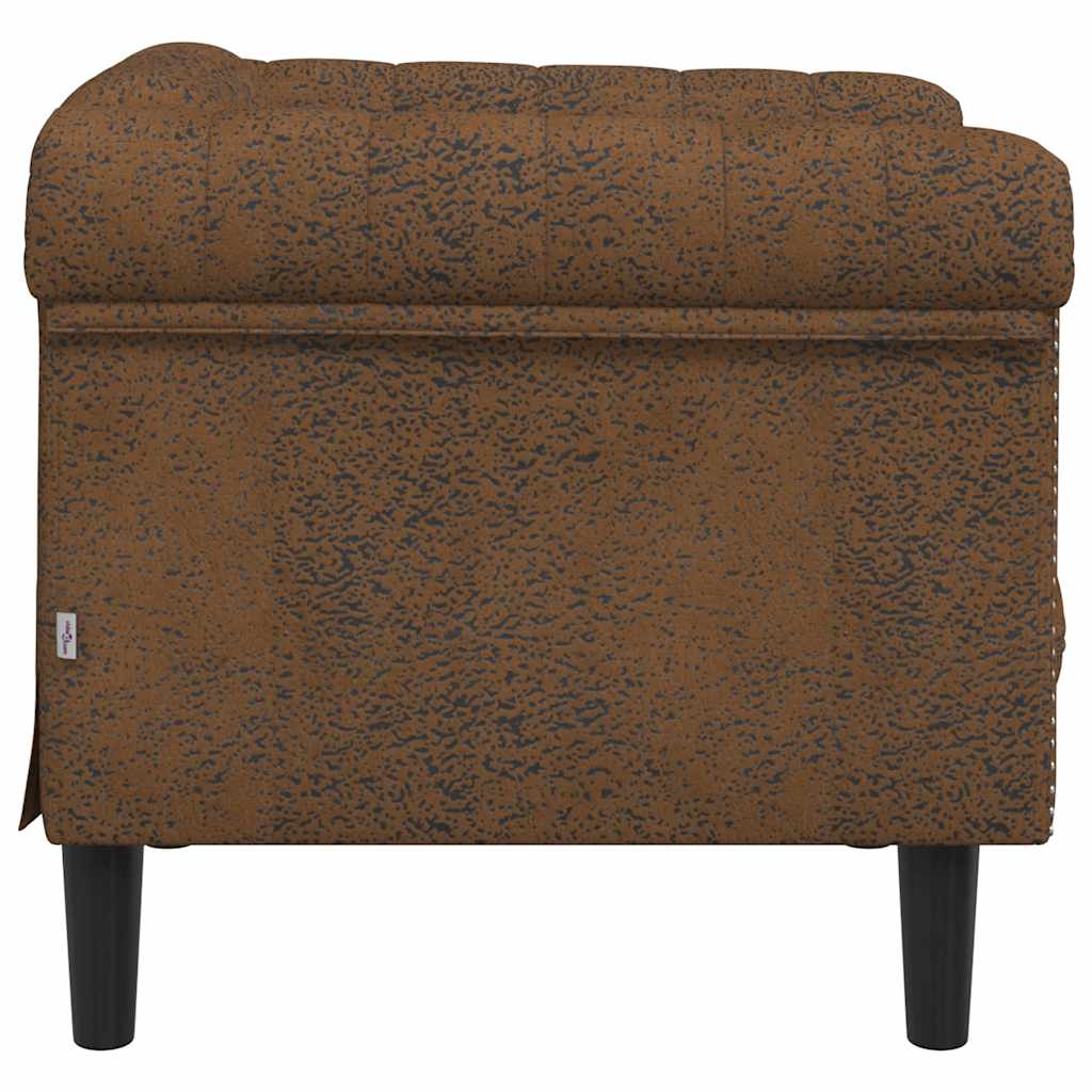 Brown faux suede armchair