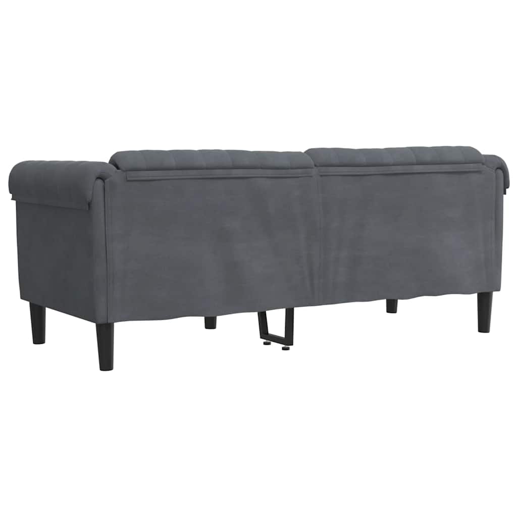 Sofá de 2 lugares veludo cinzento-escuro