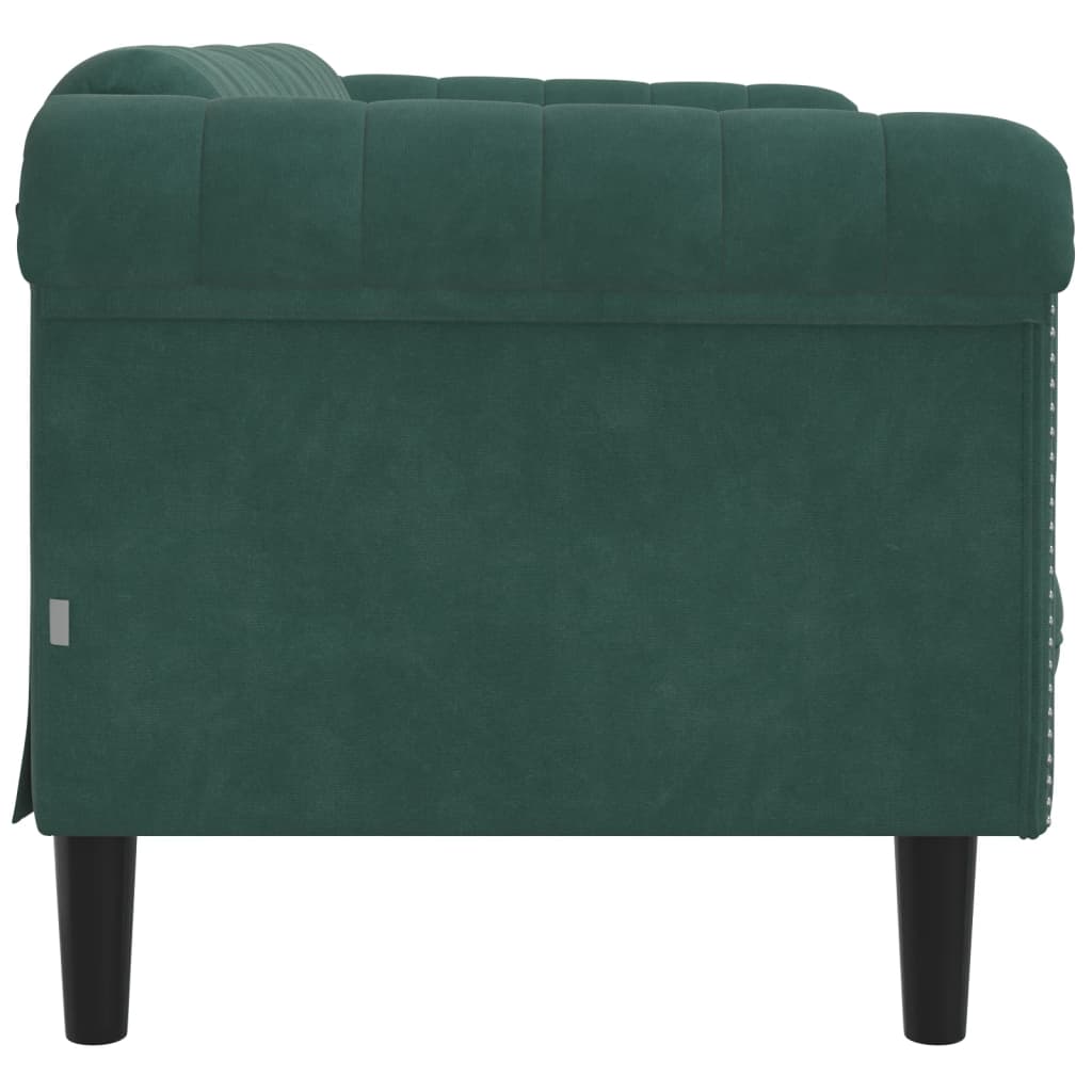 Dark green velvet 2-seater sofa