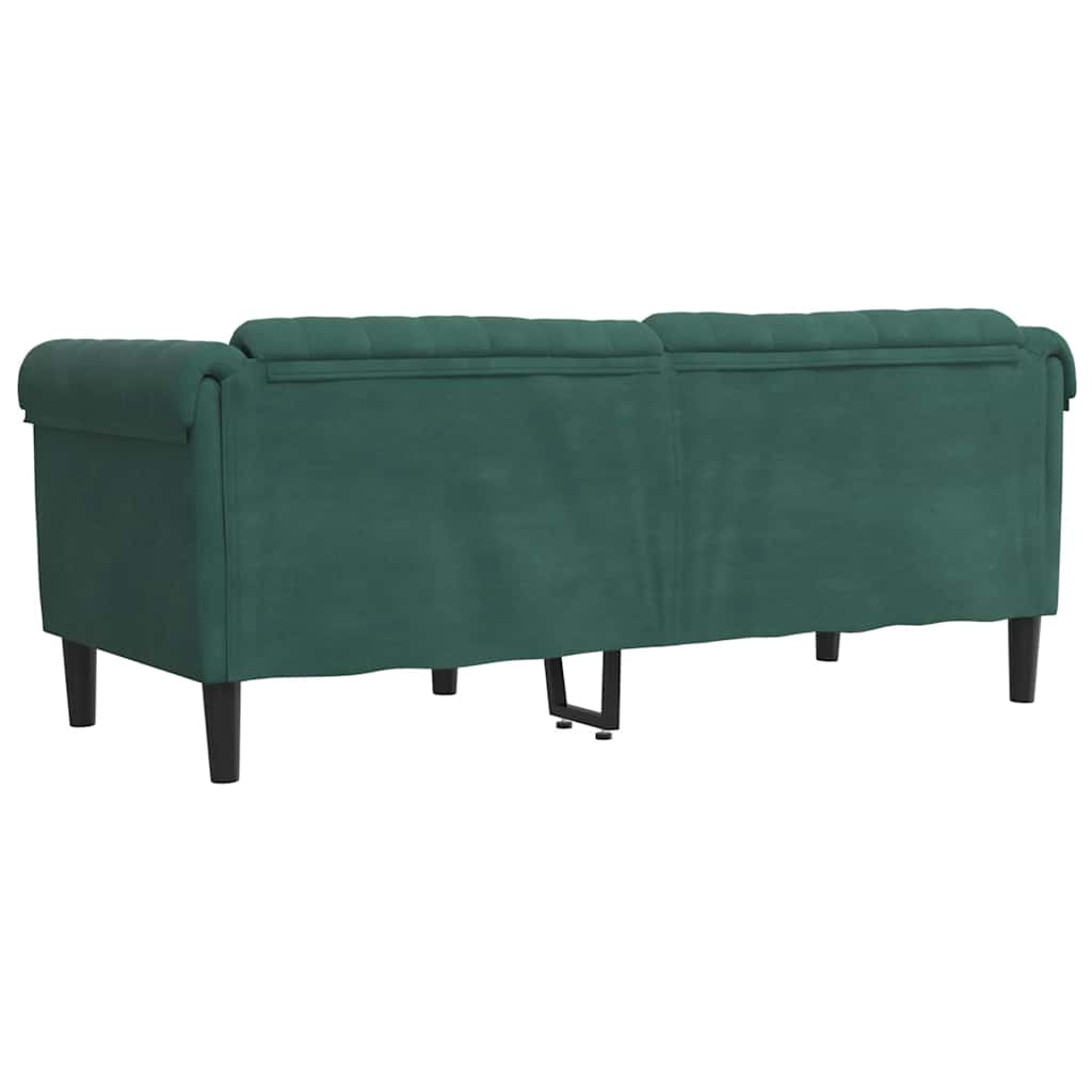 Dark green velvet 2-seater sofa