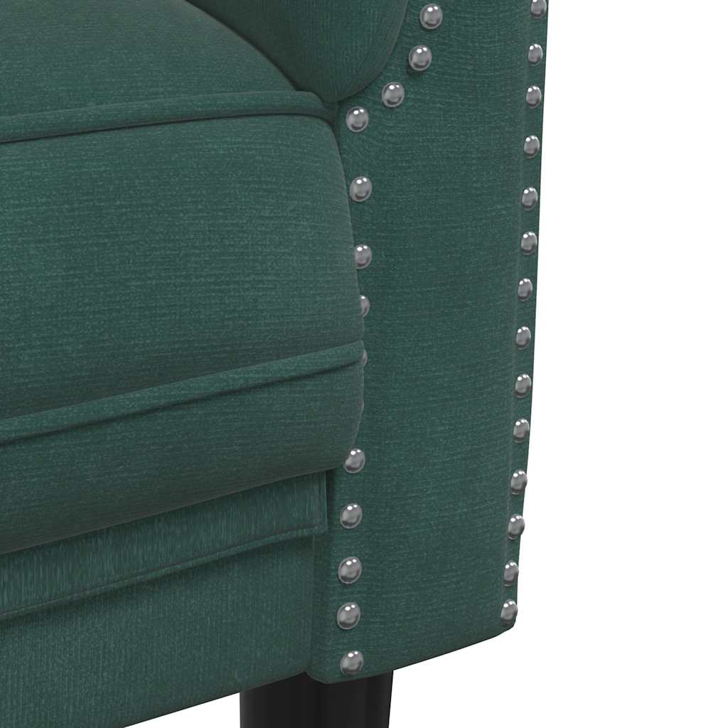 Dark green velvet 2-seater sofa