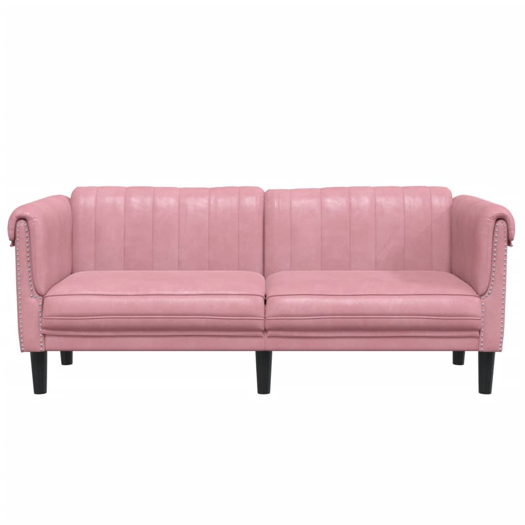 2-seater pink velvet sofa