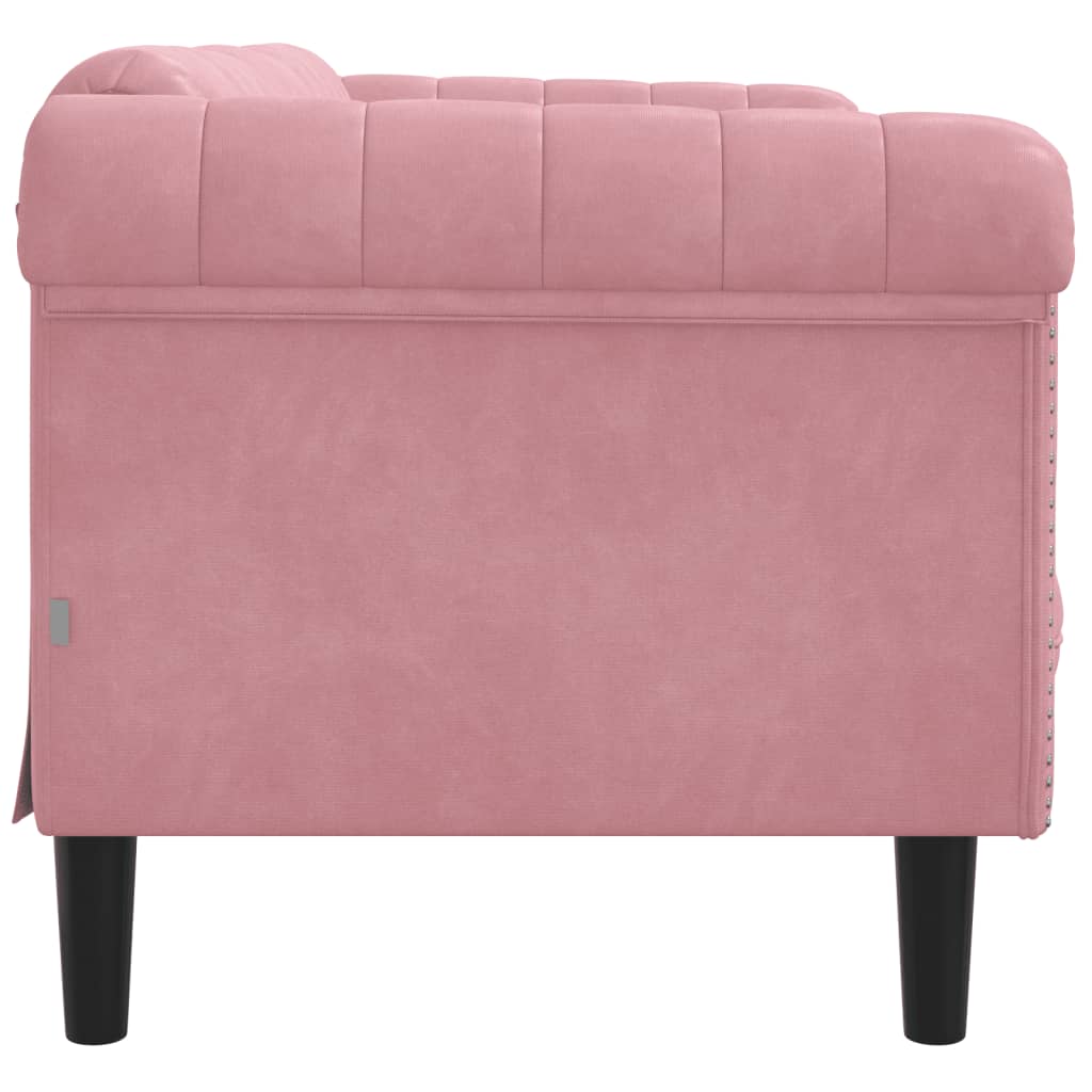 2-seater pink velvet sofa
