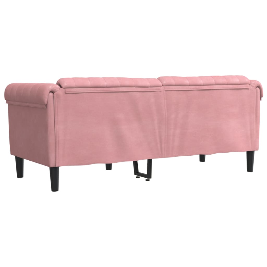 2-seater pink velvet sofa
