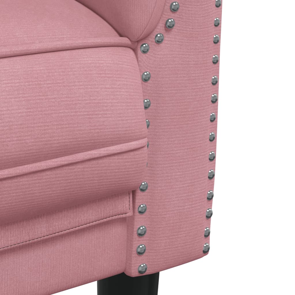 2-seater pink velvet sofa