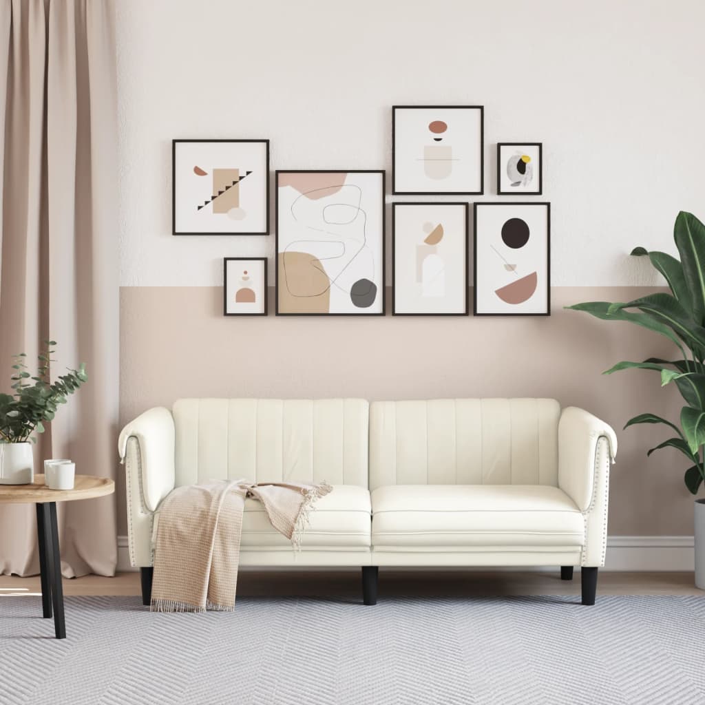 2-seater cream velvet sofa