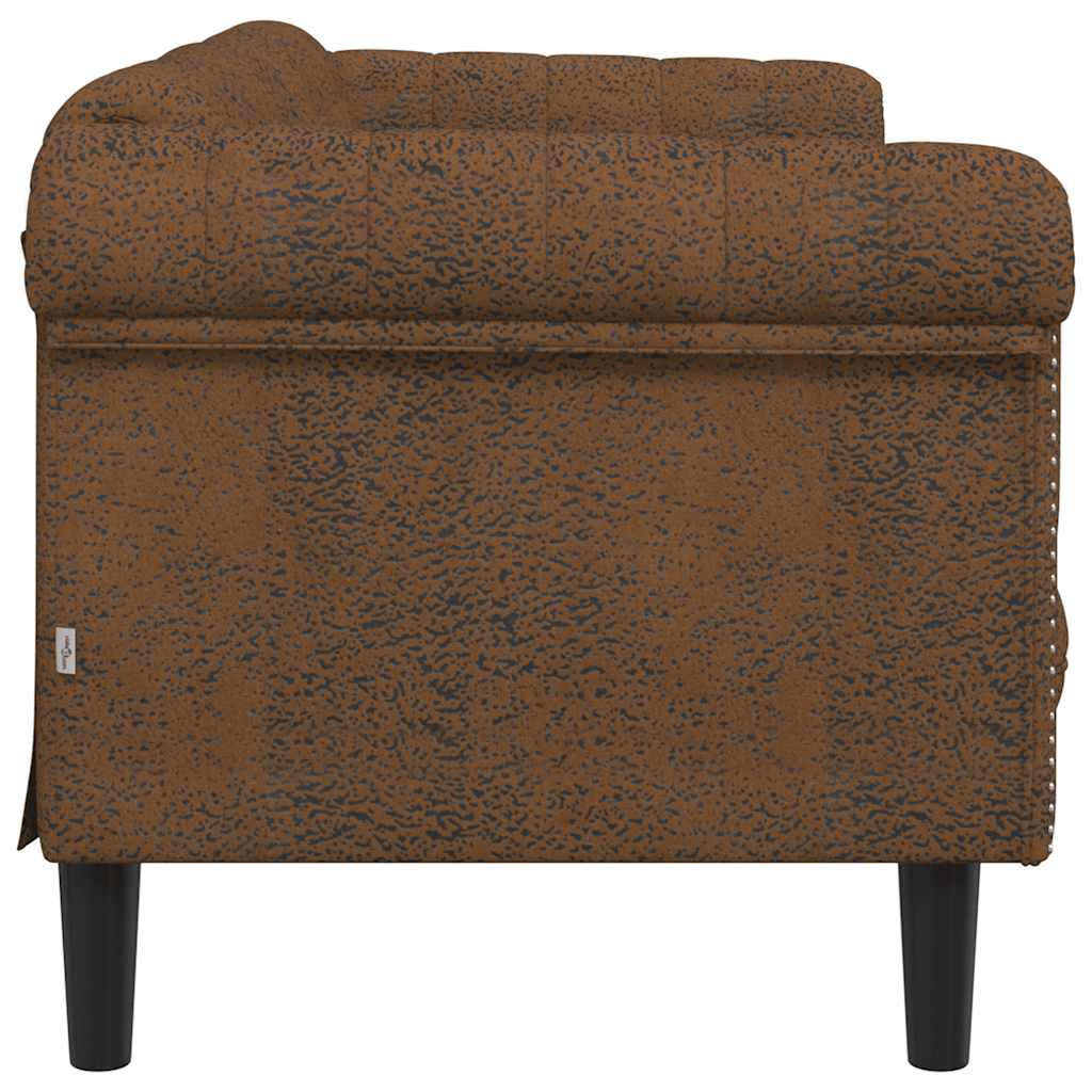 2-seater sofa in brown faux suede