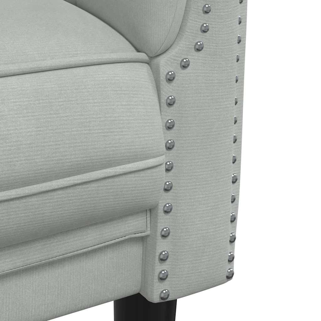 Light grey velvet 3-seater sofa
