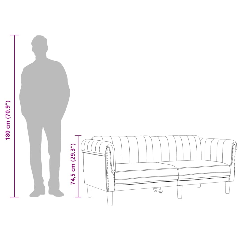 Dark grey velvet 3-seater sofa