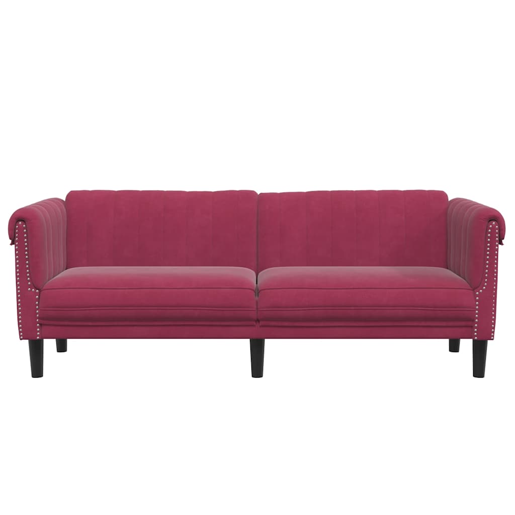 3 seater sofa in red velvet