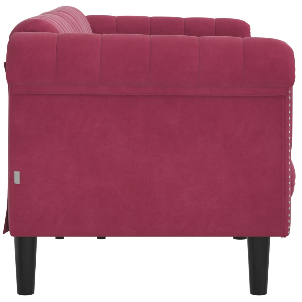 3 seater sofa in red velvet