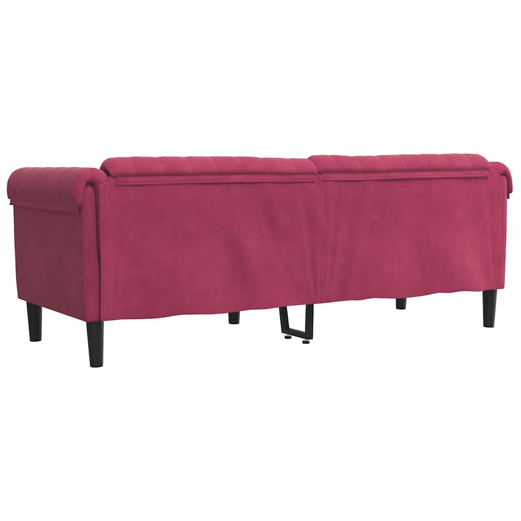 3 seater sofa in red velvet