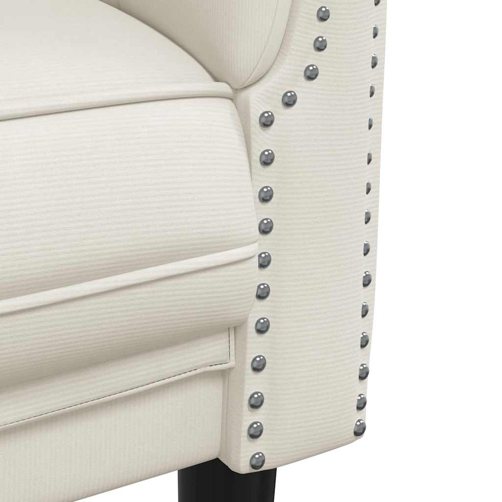 3-seater cream velvet sofa