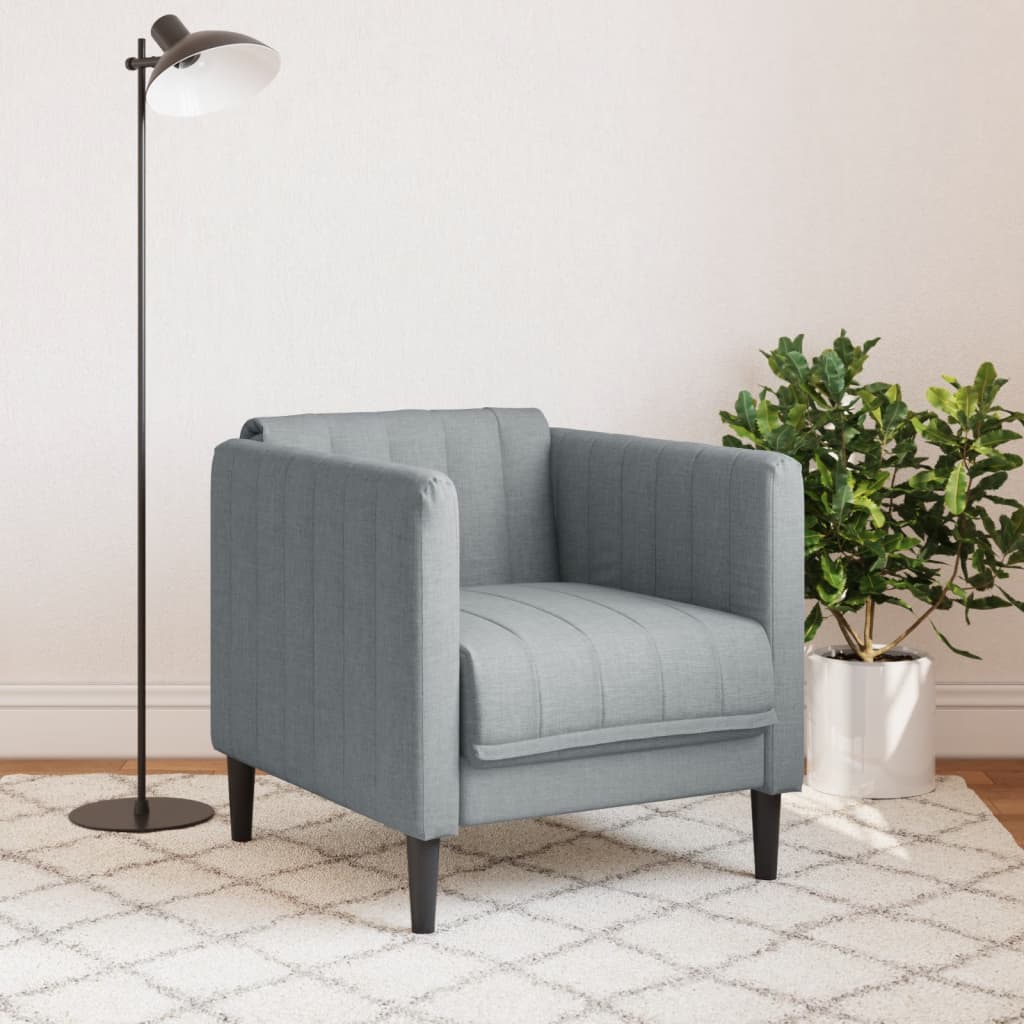 Light grey fabric armchair