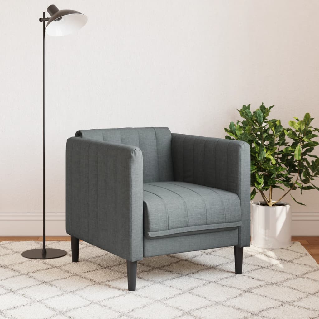 Dark grey fabric armchair