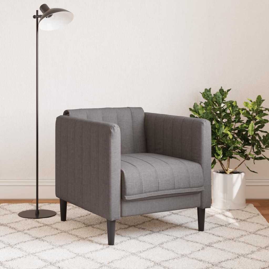 Gray-brown fabric armchair