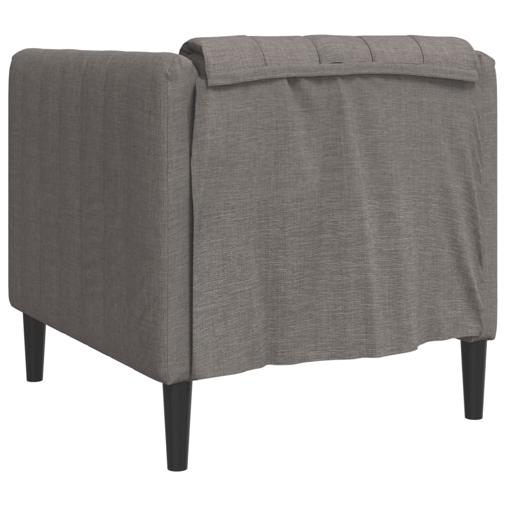 Gray-brown fabric armchair