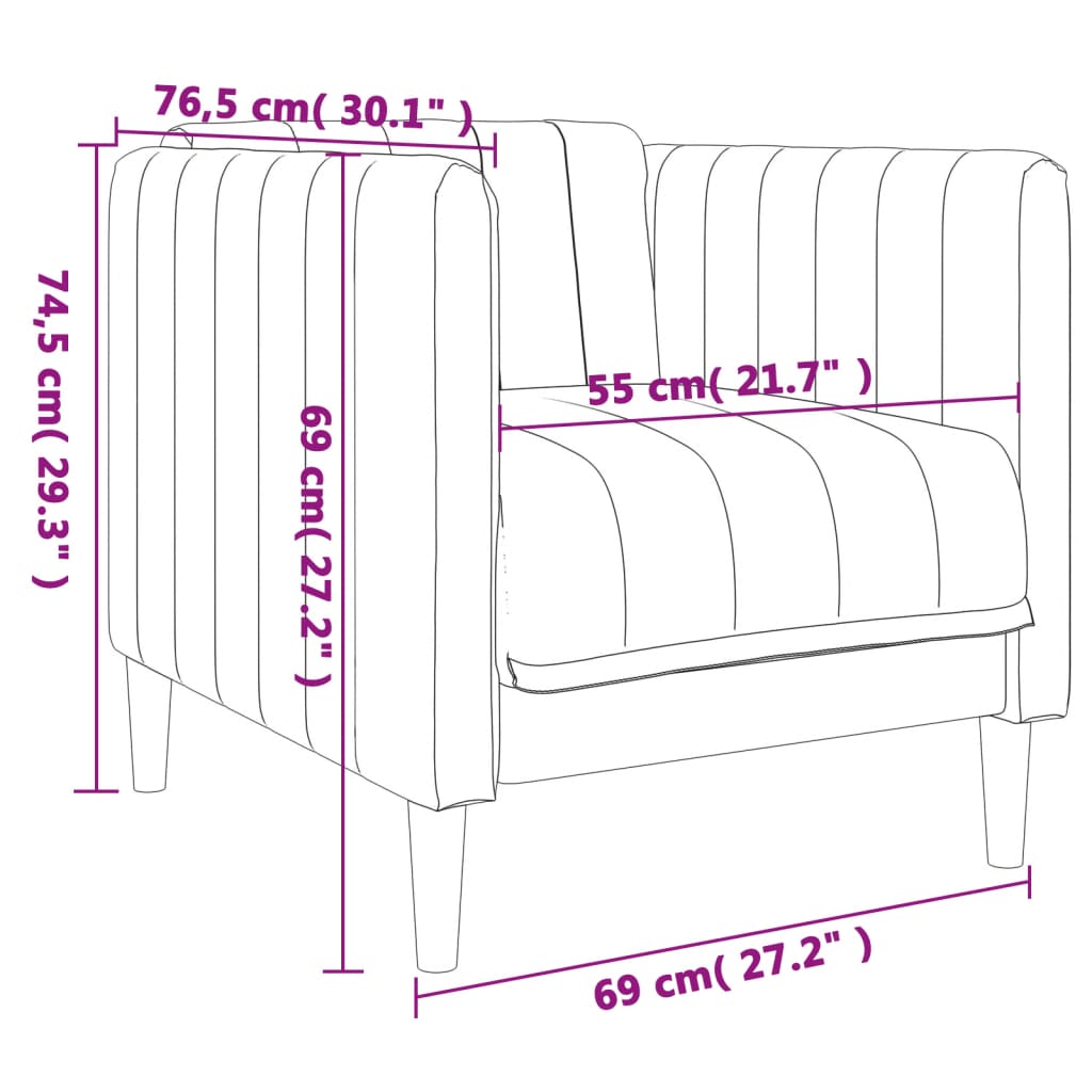 Gray-brown fabric armchair