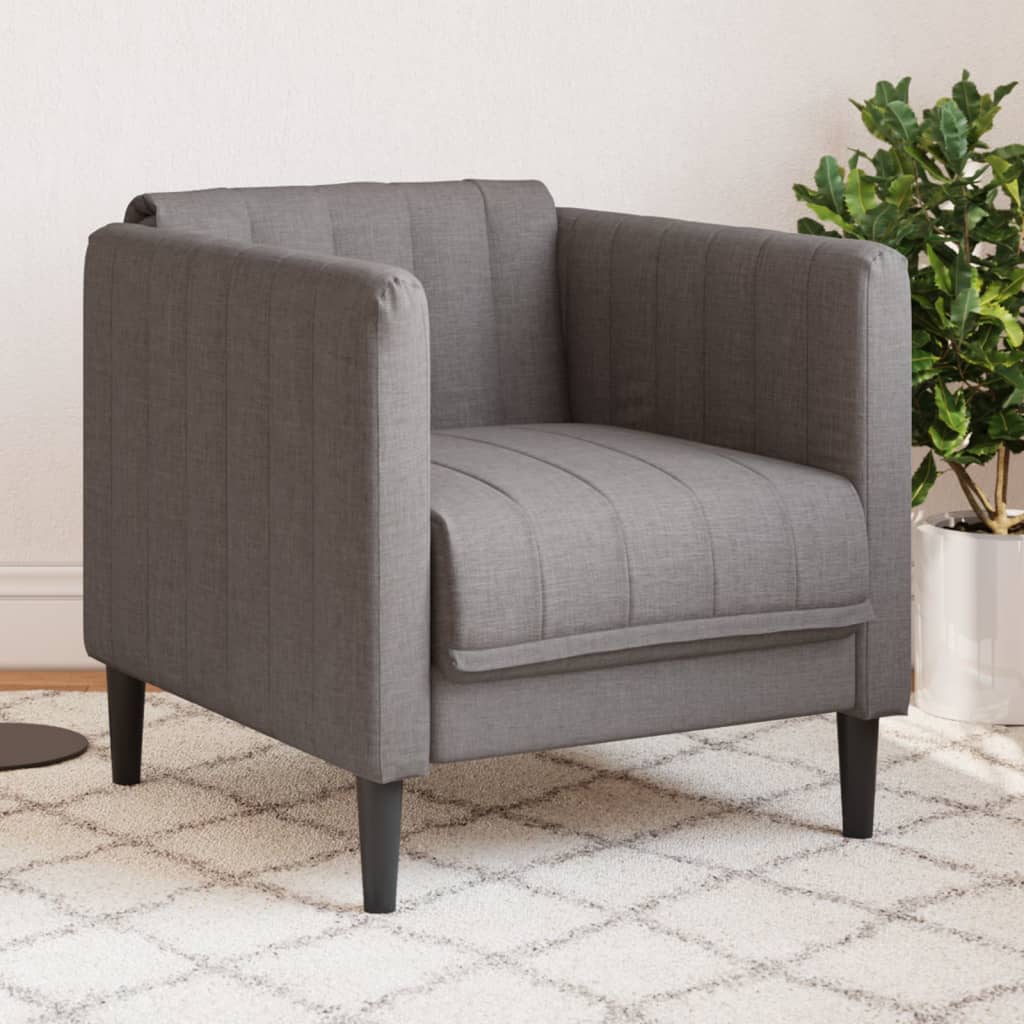 Gray-brown fabric armchair