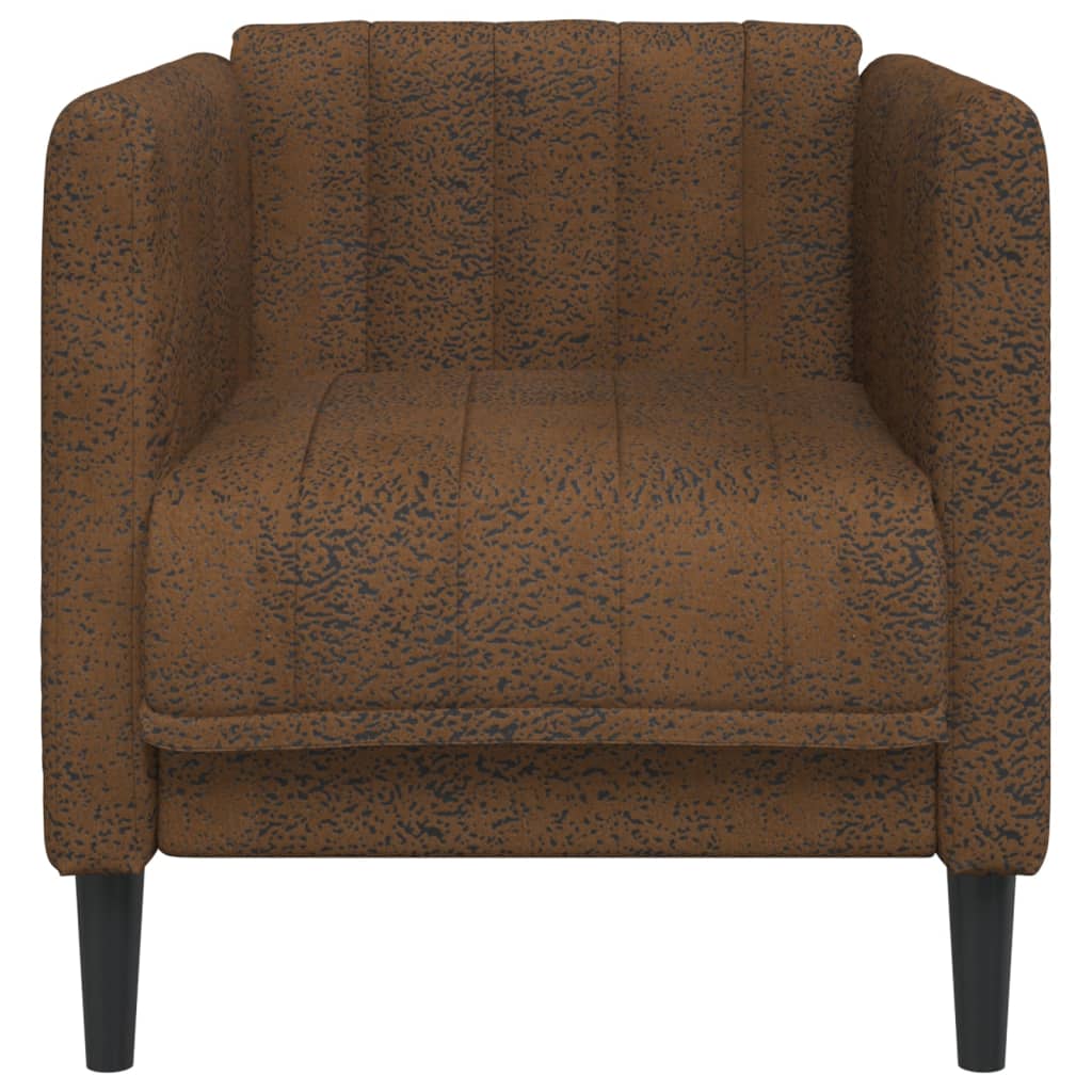 Brown faux suede armchair