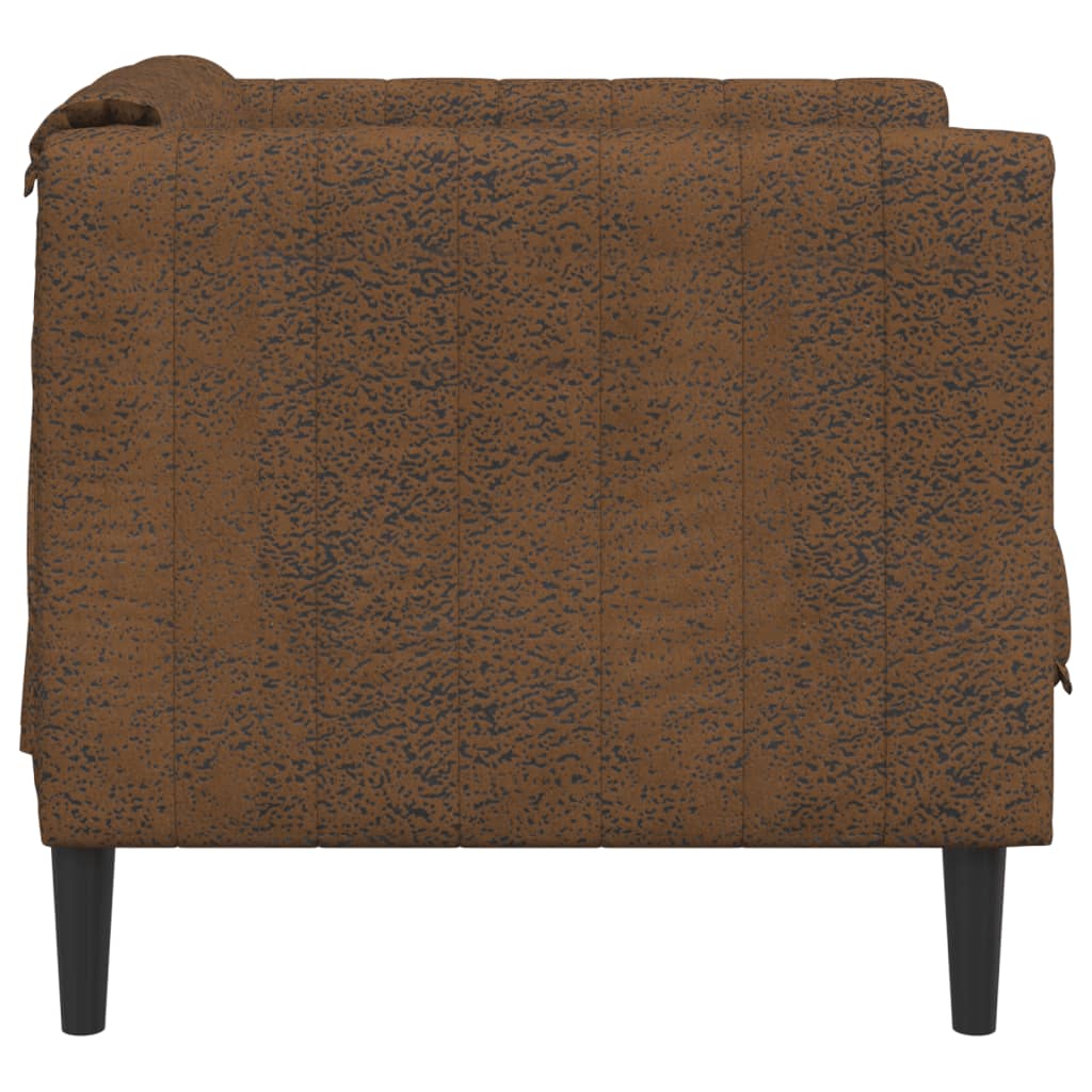 Brown faux suede armchair