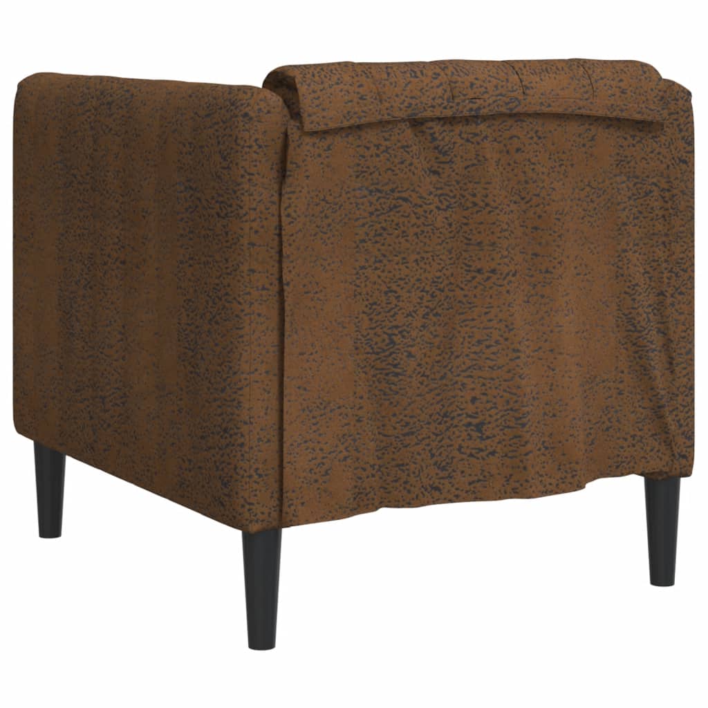 Brown faux suede armchair