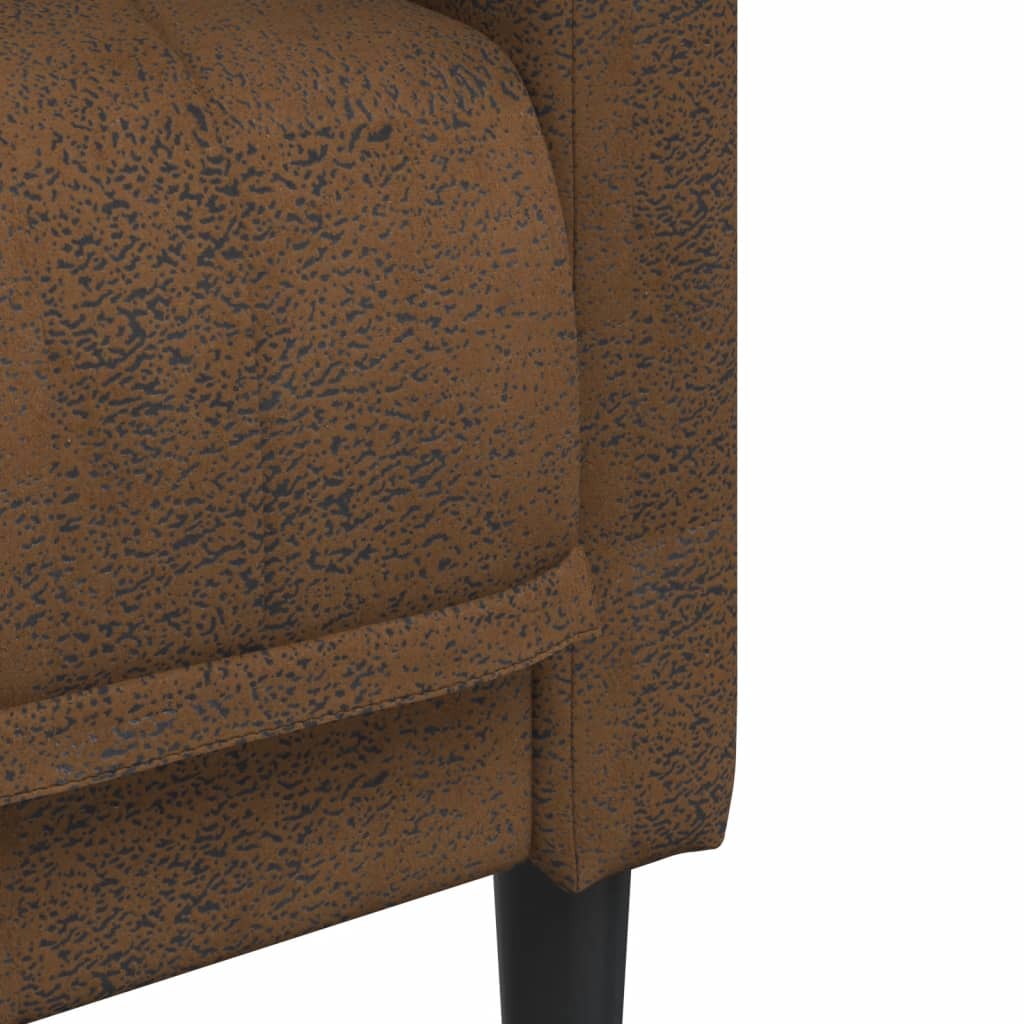 Brown faux suede armchair