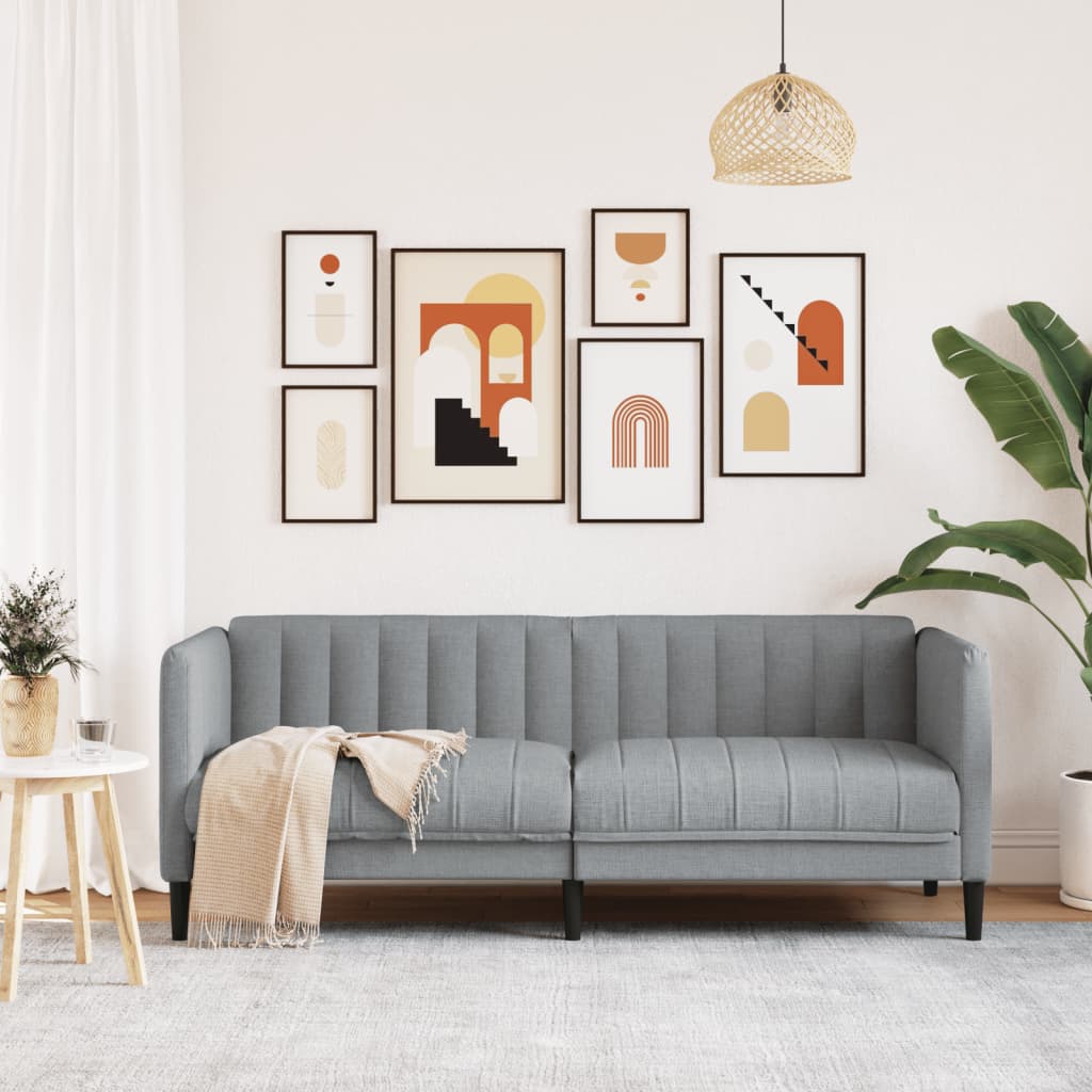 2-seater sofa in light grey fabric