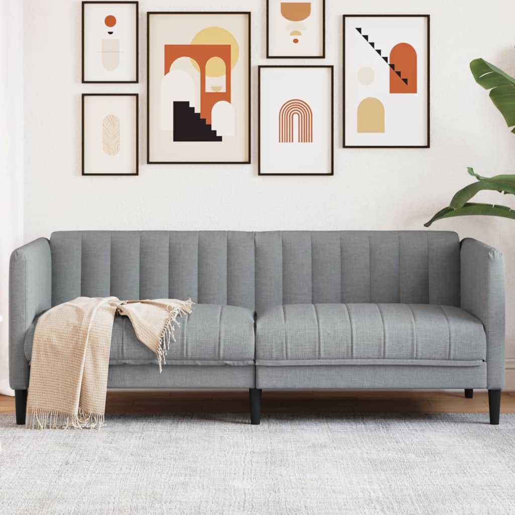 2-seater sofa in light grey fabric
