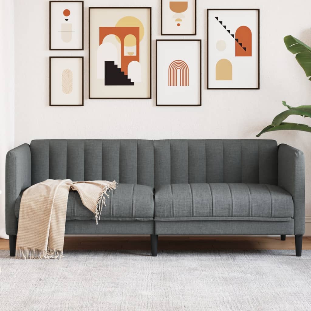 2-seater sofa in dark grey fabric